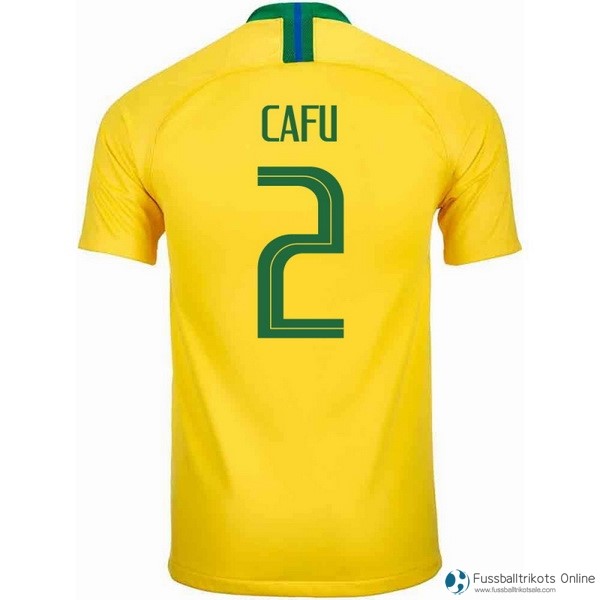 Brasilien Trikot Heim Cafu 2018 Gelb Fussballtrikots Günstig